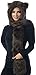Brown Bear Full Animal Hood Hoodie Hat Faux Fur 3 in 1 Function,One Size,Brown