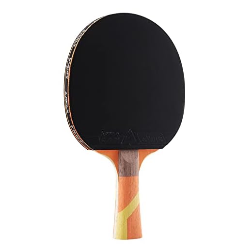 JOOLA Omega Strata - Table Tennis Racket with Flared Handle - Tournament Level Ping Pong Paddle with Riff 34 Table Tennis Rubber - Designed for Spin