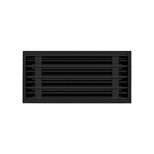 Image of BUILDMART - 18x8 Modern AC Vent Cover - Decorative Black Aluminum Air Vent - Standard Linear Slot Diffuser - Heating and Cooling Register Grille for Ceiling, Walls & Floors - Texas Buildmart