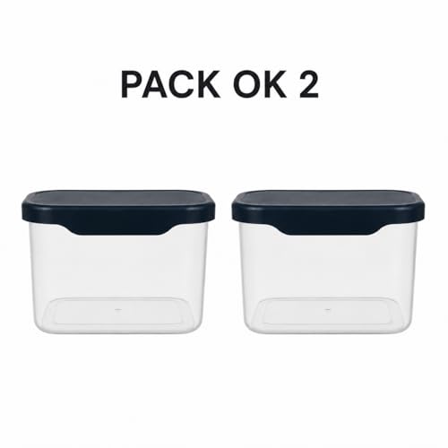 Image of Multi-Purpose Container, Transparent Kitchen Organizer Box, Airtight Dry Food Storage Jar for Rice, Flour, Snacks & Grocery Storage, BPA Free, Space Saving Design (2, 500, Milliliters)