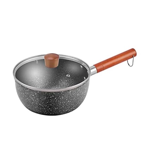 hemoton 1 Set Täckt Sås Pan Djupt Soppa Potten Liten Kruka Med Lock Induktionskanna För Spis Och Induktion Lämplig För Mjölk Gör Godis Och Baby Mat Svart