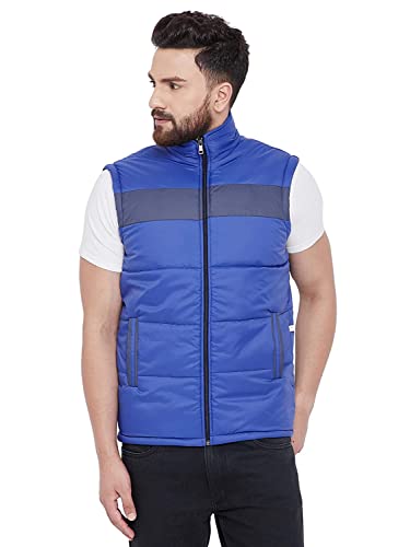 Image of Billford Men's Sleeveless Nylon Quilted Bomber Jacket, Royal Blue 2XL