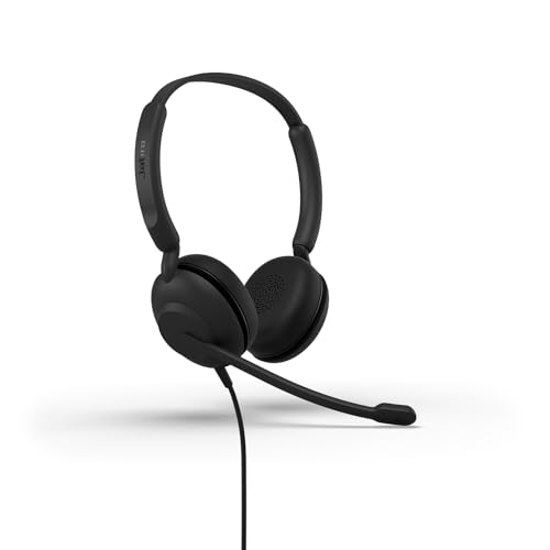 Jabra Evolve 10 Wired Headset with Noise-Cancelling Microphone for PC/Laptop Use, Easy USB-A Setup, TCO Certified, Lightweight Design, Inline Call/Volume Controls for Online Meetings, Black