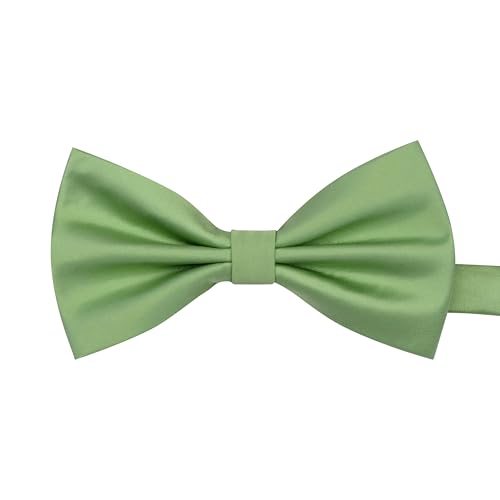 Image of GUSLESON Men's 3-pc Solid Color Bow Tie Gift Set - Double‑Fold Pre-Tied Bow Tie, Pocket Square, Cufflinks - Wedding Formal Party
