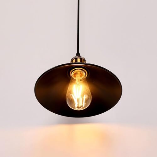 Chandelier e27 noir mat en aluminium | Suspension luminaire industrielle