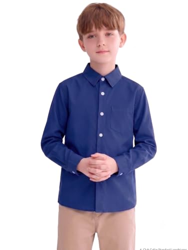 Image of Shirt for Kids | Long Sleeve Club Collar Shirts | Formal and Casual Wear | Stylish Solid Shirt for Boys and Girls | Regular Fit Buttoned and Chest Pocket