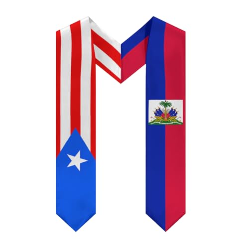 Generic Puerto Ricans Haitian Flag Graduation Stoles/Shawl/Sash/Scraf For Study International Students Graduation's Day