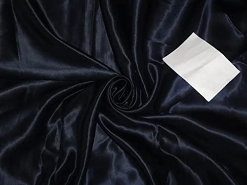 Tissu 100 % pure soie au mètre bleu marine 110g largeur 111cm