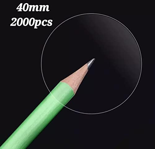 Savana 2000PCS 1.5'' inch Clear Retail Package Seals,Clear Round Circle Stickers, 40mm / 4cm Wafer PVC Transparent Stickers for Package and Envelope, Seal Labels (2000)
