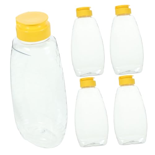 Alipis Refillable Honey Squeeze Bottles 6 Pack Food Packing Bottles Plastic Honey Jar Set