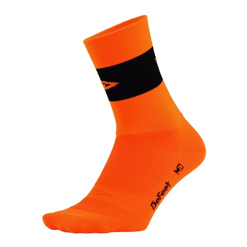 DeFeet Aireator Team Double Cuff Socks, Neon Orange, Medium