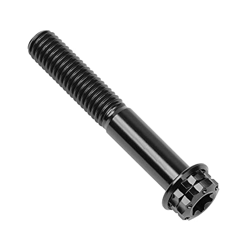 Image of Titanium Flange 12 Point Head M8 x15 20 25 30 35 40 45 50 55 60 65mm Screw Bolt Pack of 4 (M8x45mm, Black)