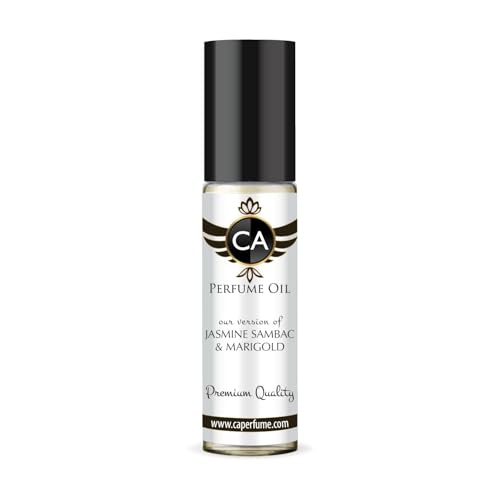 CA Perfume Impression of Jasmine Sambac &amp; Marigold for Women Fragrance Oil Floral Scent Long Lasting Perfumes for Women Travel Size TSA Ready Mini Parfum Body Oil Roll-on 0.33 Fl Oz 10ml