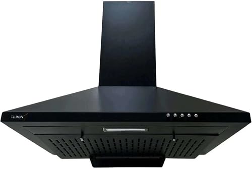 Image of RUWA GARNET 60 cm Filterless Wall Mounted Kitchen Chimney Black | 1000 CMH Suction Power | Auto Clean | 3 Speed Push Button Control | Low Noise | For 2-4 Burner Gas Stoves