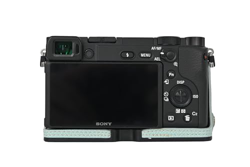 Funda de media cámara para Sony Alpha A6400 en PU azul miniatura 2