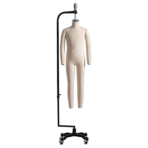 Maniqui Costura Ajustable con Rueda de Freno Maniquí Costura Entero Expositor de Ropa para Drapeado, Enseñanza y Patronaje en Diseño de Moda(130)