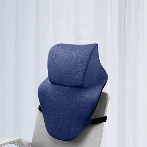 Shapeazy Office Chair Headrest, Adjustable Neck Support Pillow with Removable Washable Cover - Head Rest Attachment for Office Chairs and Wheelchairs, Neck Pillow for Desk Chair Napping (Blue)