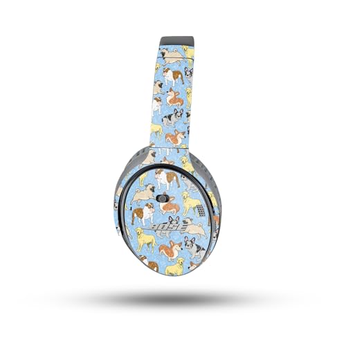 Image of MightySkins Glossy Glitter Skin Compatible with Bose QuietComfort 35 II Headphones - Puppy Party | Protective, Durable High-Gloss Glitter Finish | Easy to Apply