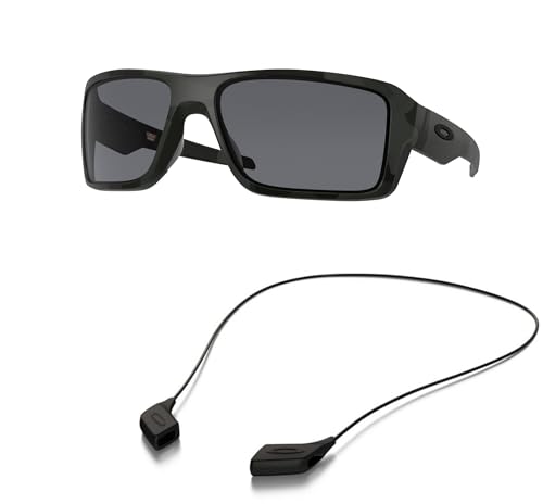 Oakley OO9380 Sunglasses Bundle: OO 9380 938011 Double Edge Multicam Black Gre and Medium Black leash Accessory kit2