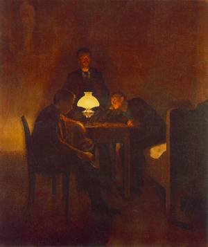 Peinture à l'huile Bohemians' Christmas Abroad 1893 d'Alfred Reth 36x48