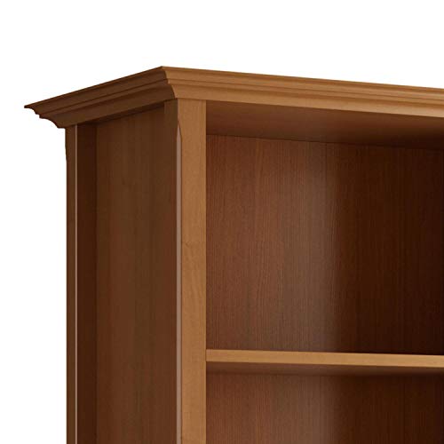 Simplihome Amherst Solid Wood 70 Inch X 30 Inch Transitional 5 Shelf Bookcase In Black With 5 Shelves, For The Living Room, Study And Office #TOP5