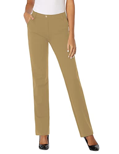 Tapata Women's Stretchy Straight Leg Dress Pants with Pockets Petite/28'' Regular/30'' Long/32'' Tall/34'' for Work Business