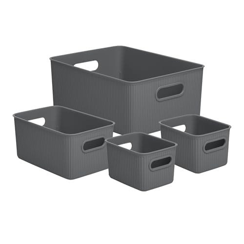 Panier de rangement décoratif Superio, set de 4 boîtes haut de gamme pour dressing raffiné