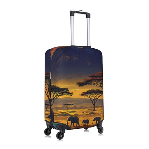 Stretch Luggage Cover for Travel, African Savanna Sunset Print Luggage Case Cover, Easy Find Suitcase Protector3