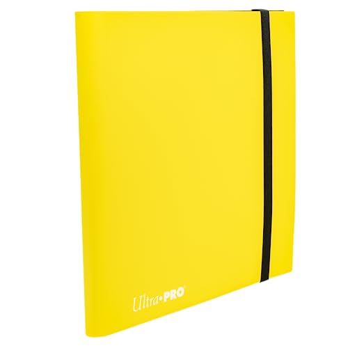 Image of Ultra PRO Eclipse 12-Pocket Lemon Yellow PRO-Binder for 480 Cards - Standard Size, Protects Collectible, Gaming, Sports Cards in Ultra PRO Deck Protector Sleeves