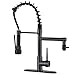 Saeuwtowy Pull Down Robinet D'évier de Cuisine Bronze Huilé de Cuisine Avec 2 Jets Noir Bec Pivotant à 360°Mitigeur Evier Avec Douchette Extractible à Débit Variable 2 Jets