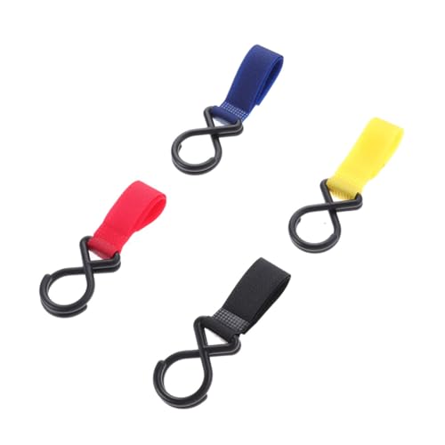 ZUNOXAZ 4個 ベビーカー用多機能フック 滑り止め調節可能ストラップ付き 最大耐荷重 ショッピングバッグ おむ収納対応 車椅子にも使える手