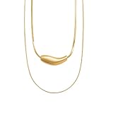 LUXENTER Collar acabado en Oro amarillo de 18k. Color Dorado. Joyas para Mujer -Modelo Syten