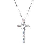 SUMFAN Cross Necklace for Girls,Baptism Gifts for Girl Shiny Colorful Cross Religious Jewelry,Christ
