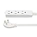 Amazon Basics 15-Foot 3-Prong Flat Plug Grounded Indoor Extension Cord with 3 Outlets - 13 Amps, 1625 Watts, 125 VAC, White