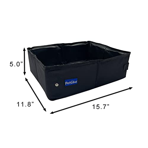 PetLike Caixa de areia para gatos de viagem, caixa de areia portátil à prova de vazamento, bandeja d