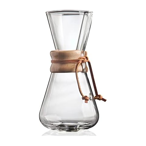 Chemex Pour-Over Glass Coffeemaker - Classic Series - 3-Cup - Exclusive Packaging Cover