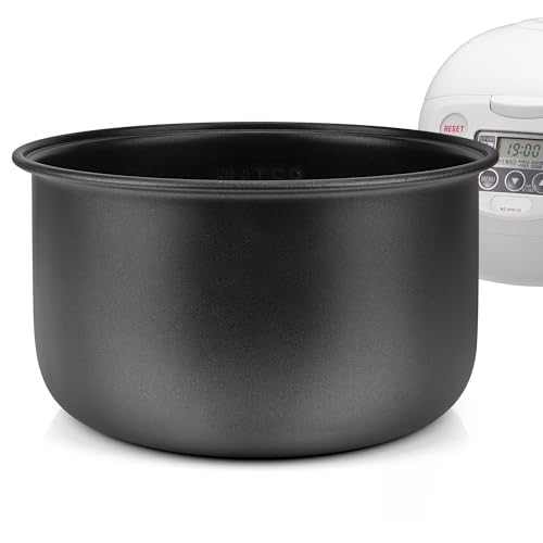 Linkidea Rice Cooker Inner Pot Replacement, 304 Stainless Steel Pressure Cooker Pot, Dishwasher Safe Replacement Inner Compatible with Tiger JBV-A10U, S10U (5.5 Cups)