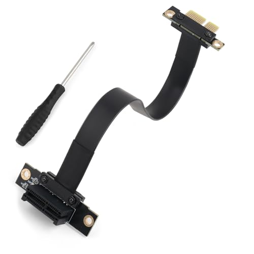 RongZy PCI-E 3.0 X1 Riser Cable para Tarjeta de Sonido/Grabación/Red/Expansión PCI-E 3.0 X1 Cable de Extensión Doble ángulo Recto Cable Length 20cm