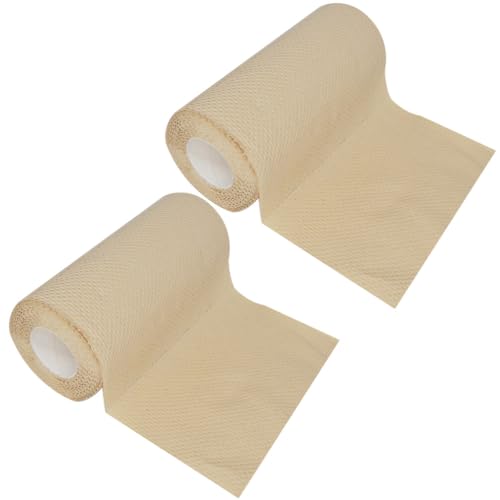 FRCOLOR Kitchen Paper 2 Roll Wipe Hands Paper Toilet Paper Towels Kitchen Oil-absorbing Paper Light Brown Absorb Water Roll Paper Kitchen Toilet Paper Paper Hand Towels