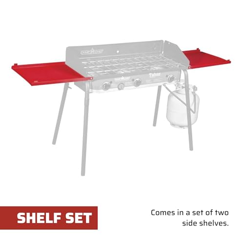Camp Chef Folding Side Shelves LS60P - Fits Two Burner Stove Models EX60LW, EX60LWC, EX60P, EX60PP, EX60LWF, EX90LW, EX170LW, EX280LW, YK60LW, YK60LWC12, DB60D, CT32LW, EX60B, EX90LWB