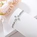 AOBOCO Mustard Seed Cross Bracelet with Created Diamond Birthstone Sterling Silver With God All Things are Possible Bangle Christian Faith Religious Jewelry Gift for Women(April)