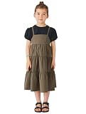 [ever closet] エバークローゼット ラッシュガード 子供服 女の子 ワンピース Tシャツセット 半袖 Tシャツ 服 キッズ プール 海 夏 ワンピース ワンピ カーキ 90