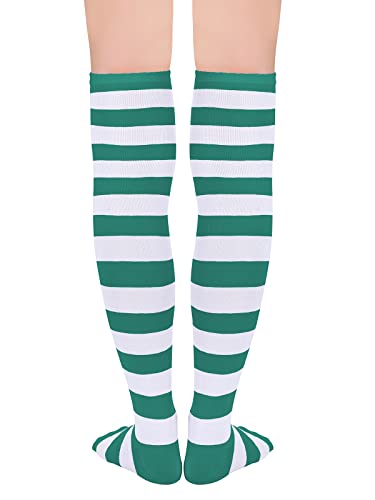 Image of Century Star Thigh High Socks Striped Extra Long Tube for Women Over the Knee Athletic Sports Socks Plus Size Stockings