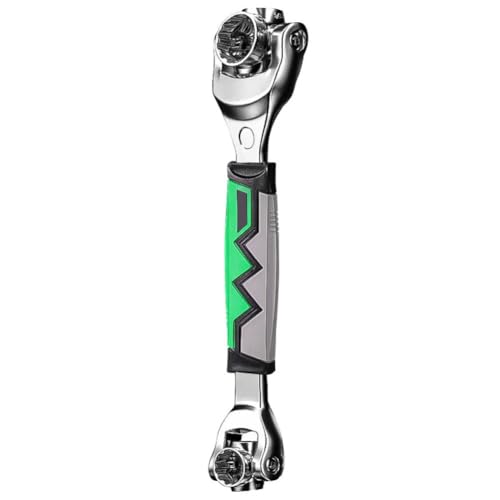 NiuLumea Llave de vaso multifuncional 52 en 1, para carraca 360 con métricas y tamaños, acero de alto carbono, hogar, para bicicleta, reparación de automóviles, verde