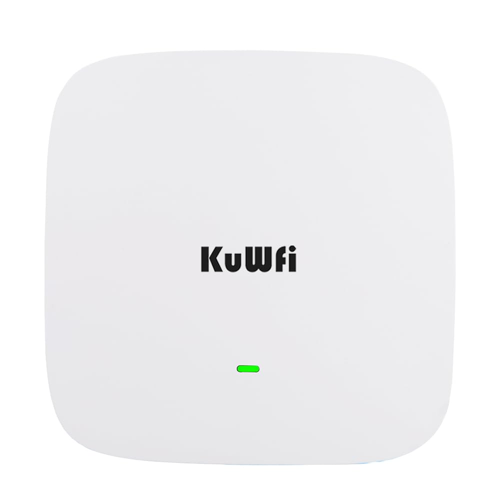 KuWFiAX1800 Gigabit Wireless Access Point, Dual Band WiFi Access Points, WiFi Coverage Gigabit RJ45, Support AP/Repeater, MU-MIMO, Beamforming, PoE or DC Powered, Business&Hotel Solution