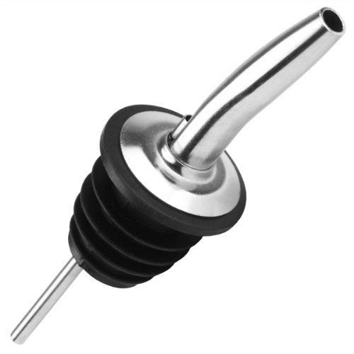 SURFNPICK Stainless Steel Wine Pourer with Rubber Stopper – Liquor Bottle Spout for Whiskey, Cocktails, Oil, Vinegar & Syrups – Leak-Proof Bartender Tool for Bars & Home Use (Pack of 1)