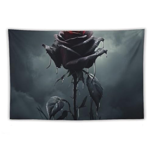DELIBEST Arazzo ibrido con rose tea rose, arazzo da appendere alla parete, arazzo estetico a petali, decorazione da parete per camera da letto, soggiorno, dormitorio, 152,4 x 228,6 cm