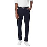French Toast Boys' Adjustable Waist Straight Fit Stretch Twill Chino Pant, Navy, 18 Husky