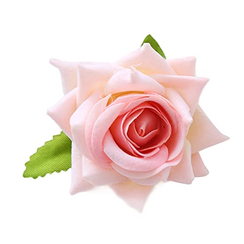 WENGU Pince à Cheveux en Forme de Fleur et Rose - Broche de Mariée, Épingle à Cheveux Rose