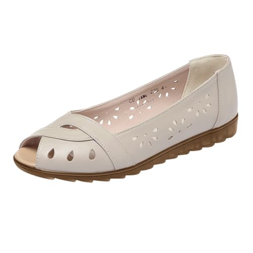 Ballerines pour femme - Bout ouvert - Ballerines en cuir synthétique - Chaussures plates - Chaussures de plage - Baskets - Chaussures de mariage - Chaussures...